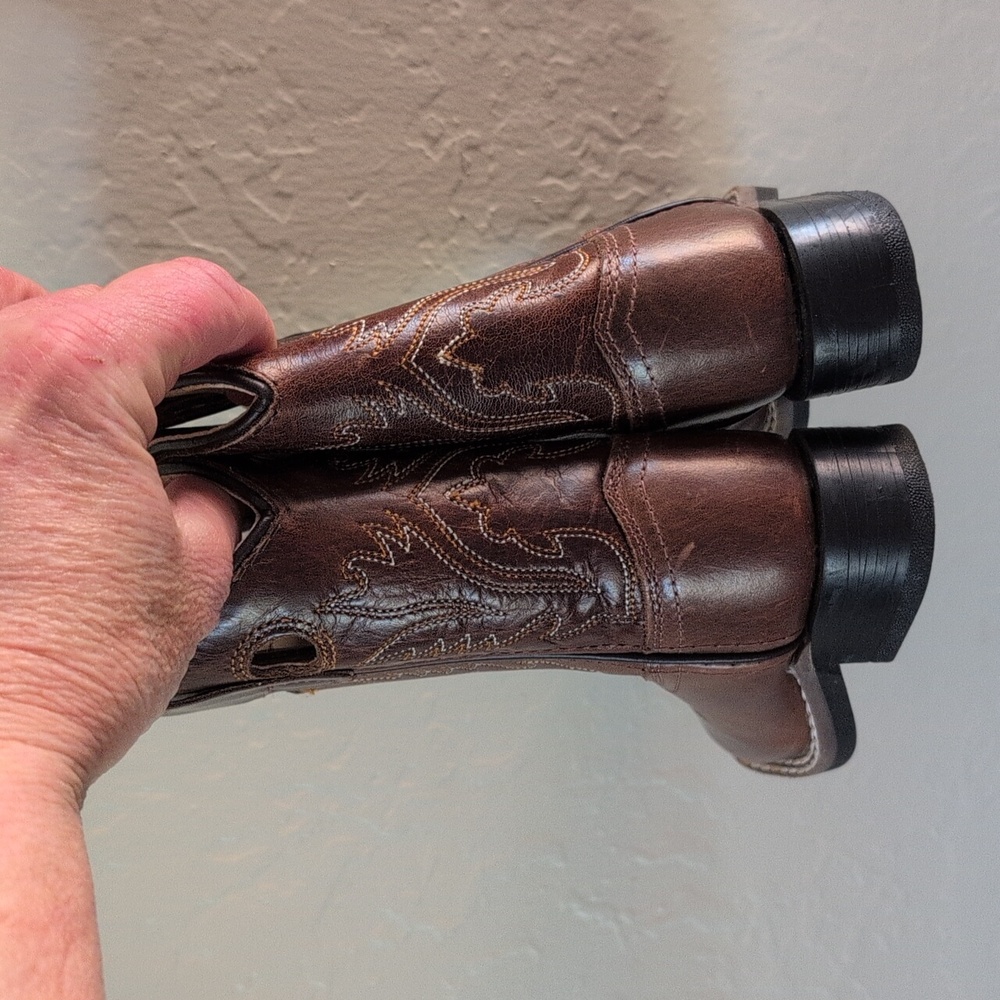 Old West Rushing Black & Brown Kids Western Boots Like New! - Picture 8 of 9